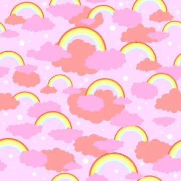 Rainbow cute pink pattern Stock Illustration