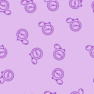Rainbow cute sun character line seamless pattern イラスト素材