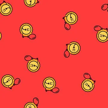 Rainbow cute sun character vector seamless pattern イラスト素材