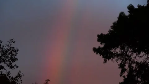 Rainbow at dawn Stock Footage 145810715