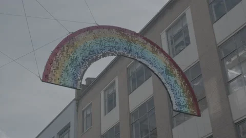 Rainbow Decor hung up Stock Footage 219314009
