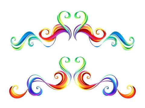 Rainbow decorative frame scroll Stock-Illustration
