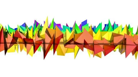 Rainbow deformed three-dimensional . abstract background. 3d render Stock Illustration