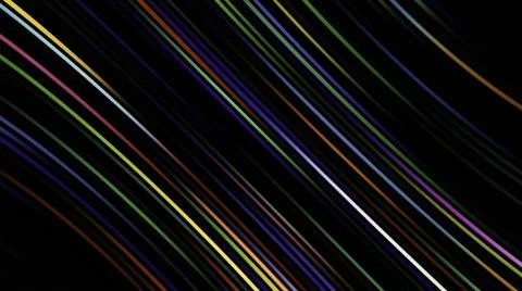 Rainbow diagonal lines shimmer on black background. Motion. Beautiful rainbow Stock Illustration