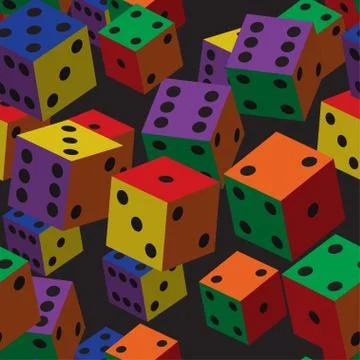 Rainbow Dice Seamless Pattern Illustrazione stock