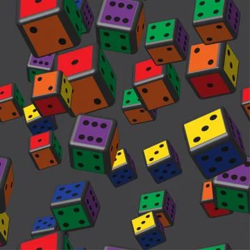 Rainbow Dice Seamless Pattern Illustrazione stock