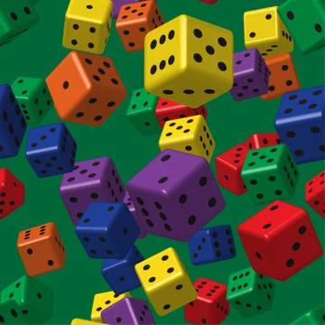 Rainbow Dice Seamless Pattern Stock Illustration