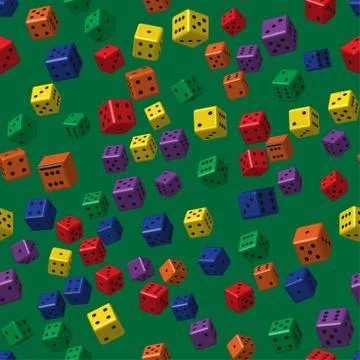 Rainbow Dice Seamless Pattern Stock Illustration