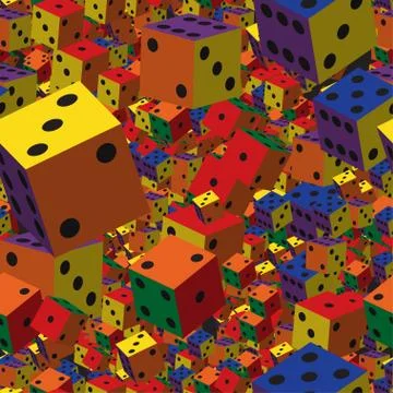 Rainbow Dice Seamless Pattern Stock Illustration
