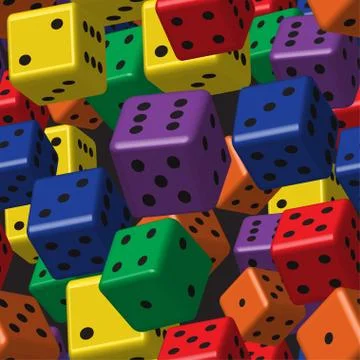 Rainbow Dice Seamless Pattern Stock Illustration