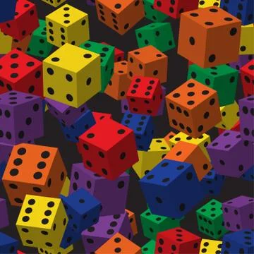 Rainbow Dice Seamless Pattern Иллюстрация