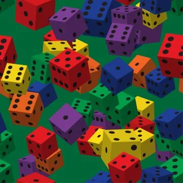 Rainbow Dice Seamless Pattern Stockillustratie