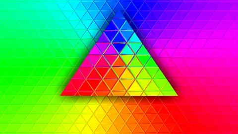 Rainbow diffraction light triangle shape, seamless loop Stock Footage 123989559