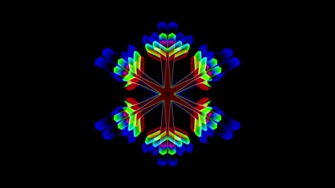 Rainbow Diffraction Snowflake Icon Stock Footage 340305615