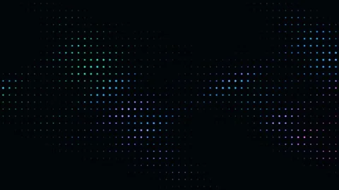 Rainbow digital dot wave pattern on black background Stock Footage 335938130