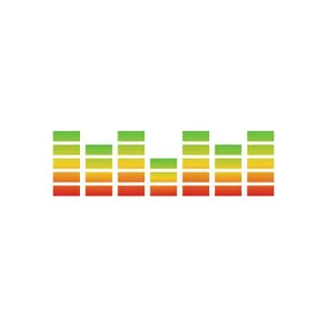 Rainbow digital equalizers or colorful music bars vector illustration isolate Stock Illustration