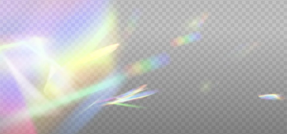 Rainbow dispersion highlights overlay template on a light background Stock Illustration