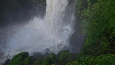 Rainbow dissapeared from the waterfall Stock Footage 278161698