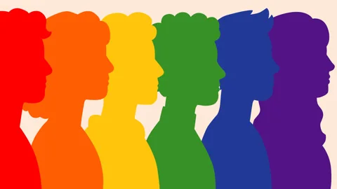 Rainbow Diversity Silhouette Animation for Pride Month Equality Celebration 動画素材 335348807