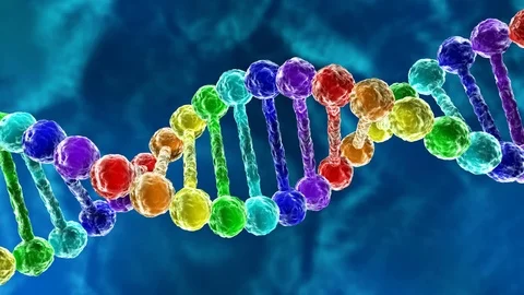 Rainbow DNA - deoxyribonucleic acid Stock Footage 84059876
