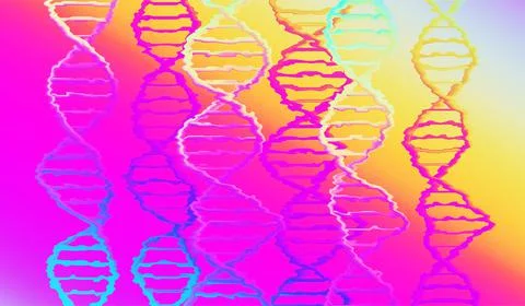 Rainbow DNA molecules structure. Science and Technology concept Stock Illustration
