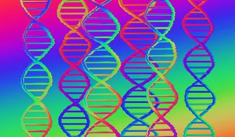 Rainbow DNA molecules structure. Science and Technology concept, vivid Stock Illustration