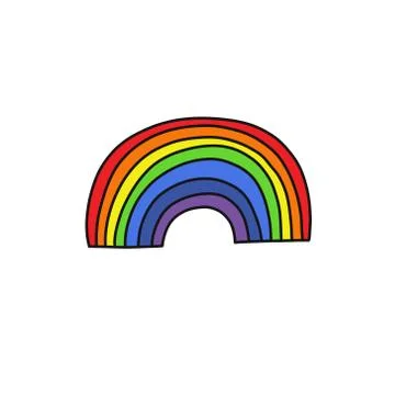 Rainbow doodle icon, vector illustration Stock Illustration