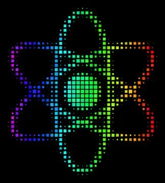 Rainbow Dot Atom Icon Illustrazione stock