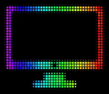 Rainbow Dot Computer Display Icon Illustrazione stock