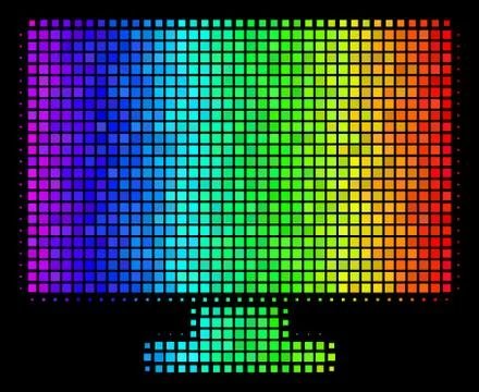 Rainbow Dot Computer Display Icon Illustrazione stock