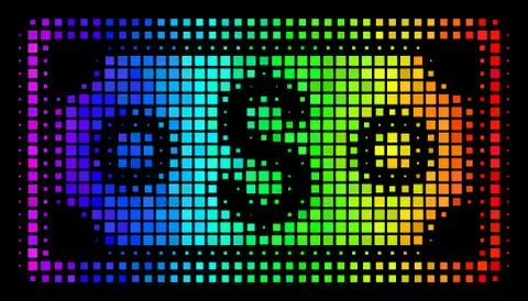 Rainbow Dot Dollar Banknote Icon イラスト素材