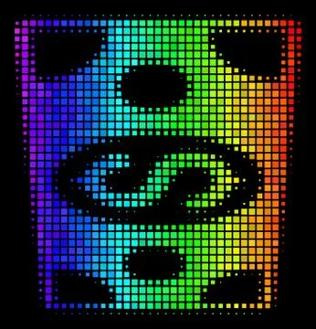 Rainbow Dot Dollar Banknote Icon 스톡 일러스트