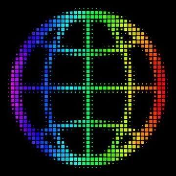Rainbow Dot Globe Icon Illustrazione stock