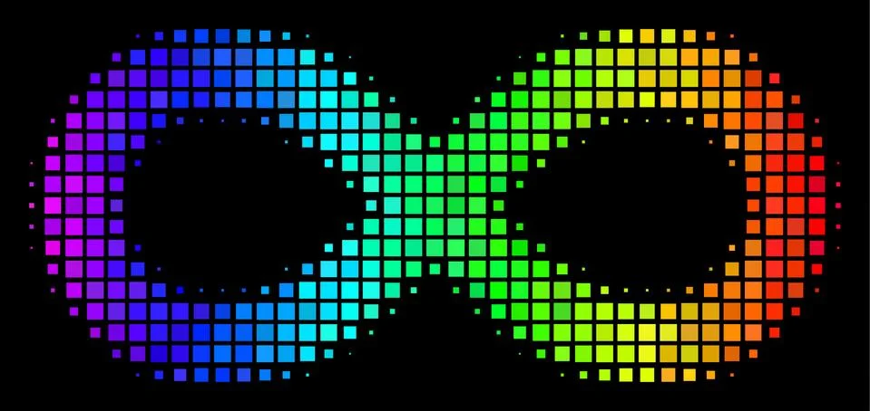 Rainbow Dot Infinity Icon 스톡 일러스트