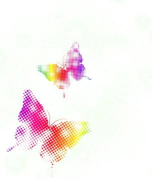 Rainbow from dots a butterfly. Vector illustration Illustrazione stock