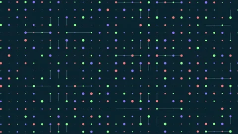 Rainbow dots pattern with lines 스톡 동영상 195535862