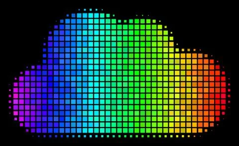 Rainbow Dotted Cloud Icon Illustrazione stock