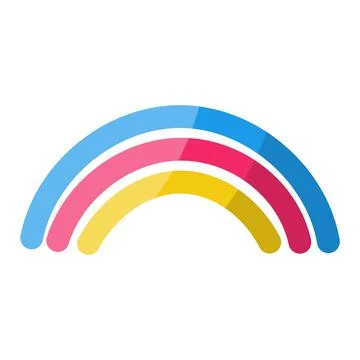 Rainbow draw colored childrens bright icon element Stock Illustration