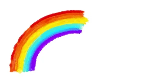 Rainbow drawing animated cute element isolated Stock Footage 220185309