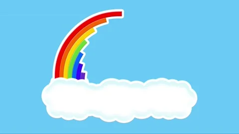 Rainbow Drawing on with Cloud - shaded - w-matte Vidéo 130654877