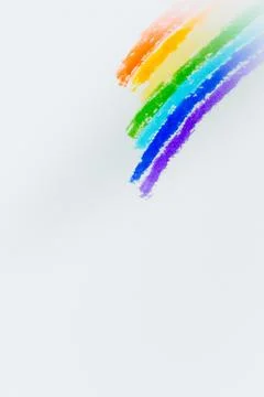 A rainbow drawn with markers.the view from the top Stock Photos