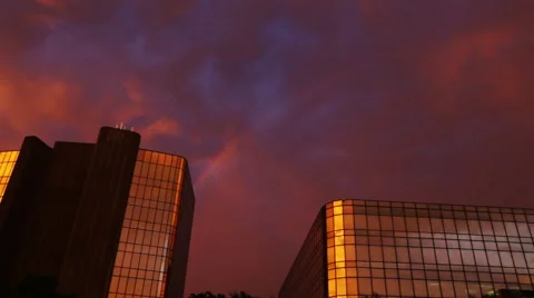 Rainbow at dusk Stock Footage 49615829