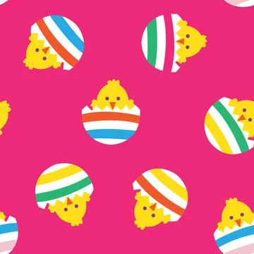 Rainbow Easter Egg Seamless Pattern Background イラスト素材