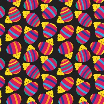 Rainbow Easter Egg Seamless Pattern Background Stock Illustration