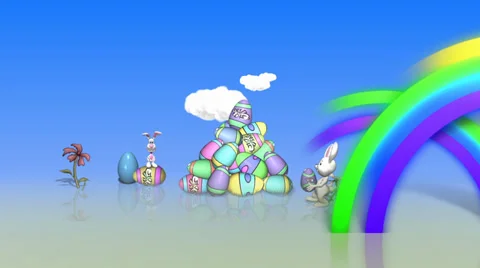 Rainbow Easter Stock Footage 35475456