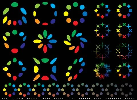 Rainbow effect Collection of illustrated rainbow objects that could be use... Stock Photos