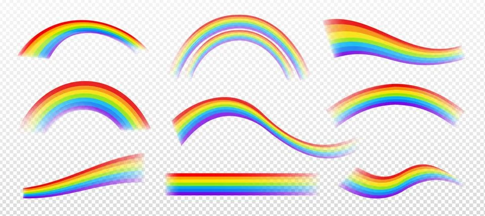 Rainbow effect isolated on transparent background Stock Illustration