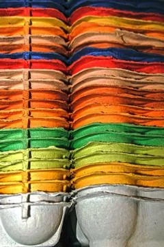 Rainbow egg packaging 1 Stock Photos