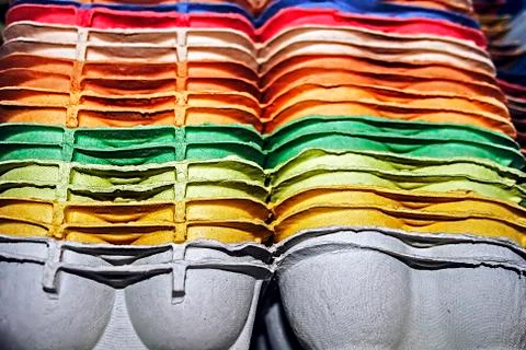 Rainbow egg packaging 2 Stock Photos