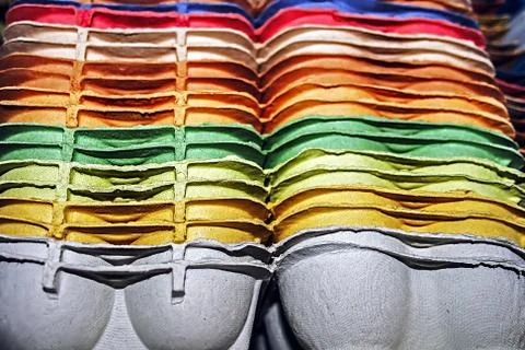 Rainbow egg packaging 2 Stock Photos